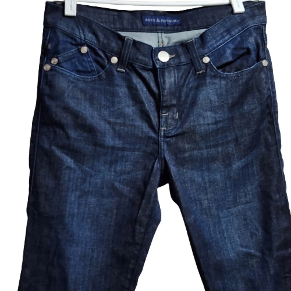 Rock & republic straight legs denim jeans color dark blue size - Picture 3 of 7